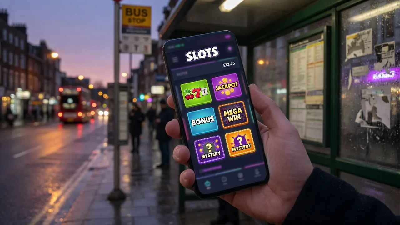 Real Withdrawal on a phone at a UK bus stop